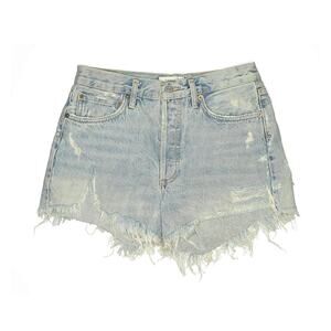 Agolde Parker Parker Shorts Light Wash Cut Off Denim 26